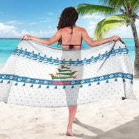 Dachshund Dog Tree Stack Sarong with Blue White Paw Print Pattern Design - Wonder Print Shop