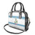Dachshund Dog Tree Stack Shoulder Handbag with Blue White Paw Print Pattern Design - Wonder Print Shop