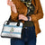 Dachshund Dog Tree Stack Shoulder Handbag with Blue White Paw Print Pattern Design - Wonder Print Shop