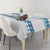 Dachshund Dog Tree Stack Tablecloth with Blue White Paw Print Pattern Design - Wonder Print Shop