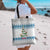 Dachshund Dog Tree Stack Tote Bag with Blue White Paw Print Pattern Design - Wonder Print Shop