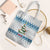 Dachshund Dog Tree Stack Tote Bag with Blue White Paw Print Pattern Design - Wonder Print Shop