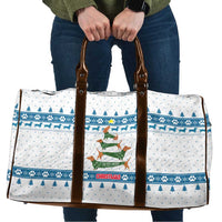 Dachshund Dog Tree Stack Travel Bag with Blue White Paw Print Pattern Design - Wonder Print Shop