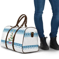 Dachshund Dog Tree Stack Travel Bag with Blue White Paw Print Pattern Design - Wonder Print Shop