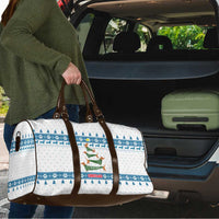 Dachshund Dog Tree Stack Travel Bag with Blue White Paw Print Pattern Design - Wonder Print Shop