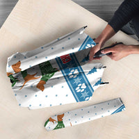 Dachshund Dog Tree Stack Umbrella with Blue White Paw Print Pattern Design - Wonder Print Shop
