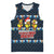 Funny Duck Characters Christmas Quacker Quote Basketball Jersey with Navy Tree Pattern Design - Wonder Print Shop