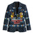 Funny Duck Characters Christmas Quacker Quote Blazer with Navy Tree Pattern Design - Wonder Print Shop
