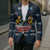 Funny Duck Characters Christmas Quacker Quote Blazer with Navy Tree Pattern Design - Wonder Print Shop