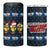 Funny Duck Characters Christmas Quacker Quote 4 in 1 Can Cooler Tumbler with Navy Tree Pattern Design - Wonder Print Shop