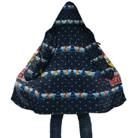 Funny Duck Characters Christmas Quacker Quote Cloak with Navy Tree Pattern Design - Wonder Print Shop