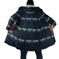 Funny Duck Characters Christmas Quacker Quote Cloak with Navy Tree Pattern Design - Wonder Print Shop