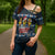Funny Duck Characters Christmas Quacker Quote Cross Shoulder Shirt with Navy Tree Pattern Design - Wonder Print Shop