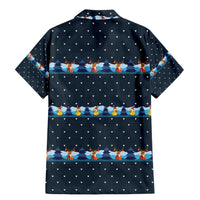 Funny Duck Characters Christmas Quacker Quote Family Matching Mermaid Dress and Hawaiian Shirt with Navy Tree Pattern Design - Wonder Print Shop