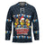 Funny Duck Characters Christmas Quacker Quote Hockey Jersey with Navy Tree Pattern Design - Wonder Print Shop