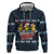 Funny Duck Characters Christmas Quacker Quote Hoodie with Navy Tree Pattern Design - Wonder Print Shop