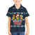 Funny Duck Characters Christmas Quacker Quote Kid Hawaiian Shirt with Navy Tree Pattern Design - Wonder Print Shop