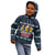 Funny Duck Characters Christmas Quacker Quote Kid Hoodie with Navy Tree Pattern Design - Wonder Print Shop