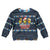 Funny Duck Characters Christmas Quacker Quote Kid Ugly Christmas Sweater with Navy Tree Pattern Design - Wonder Print Shop