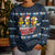 Funny Duck Characters Christmas Quacker Quote Kid Ugly Christmas Sweater with Navy Tree Pattern Design - Wonder Print Shop