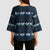Funny Duck Characters Christmas Quacker Quote Kimono Sleeve Blouse with Navy Tree Pattern Design - Wonder Print Shop
