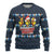 Funny Duck Characters Christmas Quacker Quote Ugly Christmas Sweater with Navy Tree Pattern Design - Wonder Print Shop