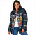 Funny Duck Characters Christmas Quacker Quote Padded Jacket with Navy Tree Pattern Design - Wonder Print Shop