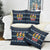 Funny Duck Characters Christmas Quacker Quote Pillow Cover with Navy Tree Pattern Design - Wonder Print Shop