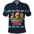 Funny Duck Characters Christmas Quacker Quote Polo Shirt with Navy Tree Pattern Design - Wonder Print Shop