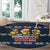 Funny Duck Characters Christmas Quacker Quote Round Carpet with Navy Tree Pattern Design - Wonder Print Shop