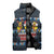 Funny Duck Characters Christmas Quacker Quote Sleeveless Puffer Jacket with Navy Tree Pattern Design - Wonder Print Shop