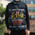 Funny Duck Characters Christmas Quacker Quote Sleeveless Puffer Jacket with Navy Tree Pattern Design - Wonder Print Shop