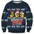 Funny Duck Characters Christmas Quacker Quote Sweatshirt with Navy Tree Pattern Design - Wonder Print Shop