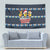 Funny Duck Characters Christmas Quacker Quote Tapestry with Navy Tree Pattern Design - Wonder Print Shop