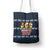 Funny Duck Characters Christmas Quacker Quote Tote Bag with Navy Tree Pattern Design - Wonder Print Shop