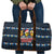 Funny Duck Characters Christmas Quacker Quote Travel Bag with Navy Tree Pattern Design - Wonder Print Shop