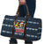 Funny Duck Characters Christmas Quacker Quote Travel Bag with Navy Tree Pattern Design - Wonder Print Shop