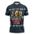 Funny Duck Characters Christmas Quacker Quote Zipper Polo Shirt with Navy Tree Pattern Design - Wonder Print Shop
