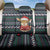 Cute Reindeer in Santa Hat Back Car Seat Cover with Red Green Snowflake Knit Pattern Design - Wonder Print Shop