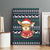 Cute Reindeer in Santa Hat Canvas Wall Art with Red Green Snowflake Knit Pattern Design - Wonder Print Shop