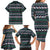 Cute Reindeer in Santa Hat Family Matching Long Sleeve Bodycon Dress and Hawaiian Shirt with Red Green Snowflake Knit Pattern Design - Wonder Print Shop