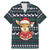 Cute Reindeer in Santa Hat Family Matching Mermaid Dress and Hawaiian Shirt with Red Green Snowflake Knit Pattern Design - Wonder Print Shop