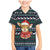 Cute Reindeer in Santa Hat Family Matching Mermaid Dress and Hawaiian Shirt with Red Green Snowflake Knit Pattern Design - Wonder Print Shop