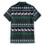 Cute Reindeer in Santa Hat Family Matching Short Sleeve Bodycon Dress and Hawaiian Shirt with Red Green Snowflake Knit Pattern Design - Wonder Print Shop