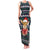 Cute Reindeer in Santa Hat Family Matching Tank Maxi Dress and Hawaiian Shirt with Red Green Snowflake Knit Pattern Design - Wonder Print Shop