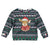 Cute Reindeer in Santa Hat Kid Ugly Christmas Sweater with Red Green Snowflake Knit Pattern Design - Wonder Print Shop