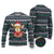 Cute Reindeer in Santa Hat Ugly Christmas Sweater with Red Green Snowflake Knit Pattern Design - Wonder Print Shop