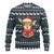 Cute Reindeer in Santa Hat Ugly Christmas Sweater with Red Green Snowflake Knit Pattern Design - Wonder Print Shop