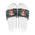 Cute Reindeer in Santa Hat Slide Sandals with Red Green Snowflake Knit Pattern Design - Wonder Print Shop