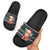 Cute Reindeer in Santa Hat Slide Sandals with Red Green Snowflake Knit Pattern Design - Wonder Print Shop